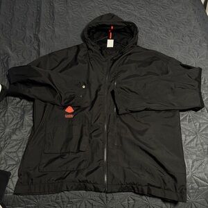 Nike Black Hooded Windbreaker with Red Radiant Basketball Graphic